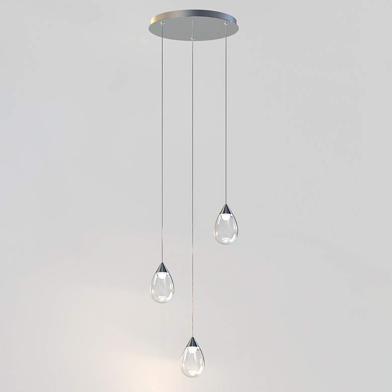 Image 3 Dewdrop 3-Light LED Pendant Polished Chrome more views