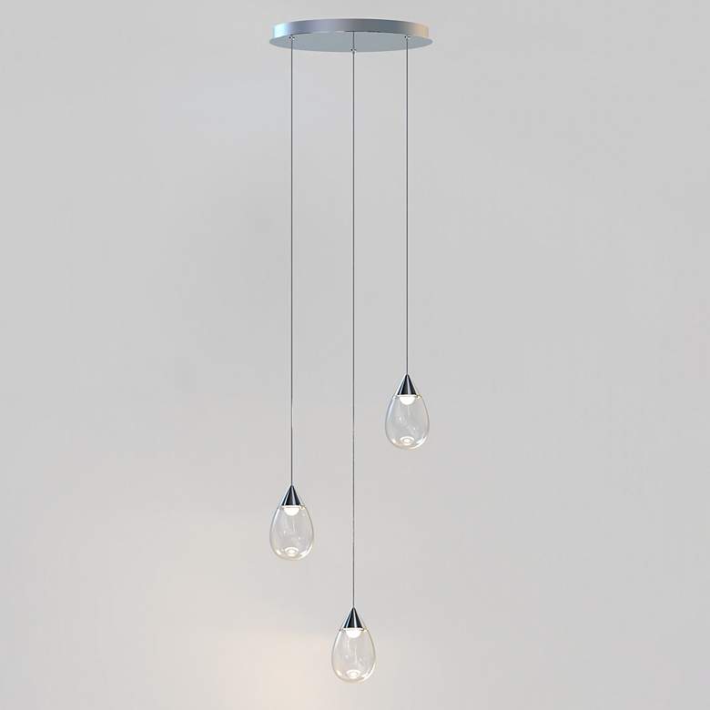 Image 5 Dewdrop 3-Light LED Pendant Polished Chrome more views