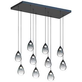 Image2 of Dewdrop 30 1/2" Wide Black LED Multi-Light Linear Pendant