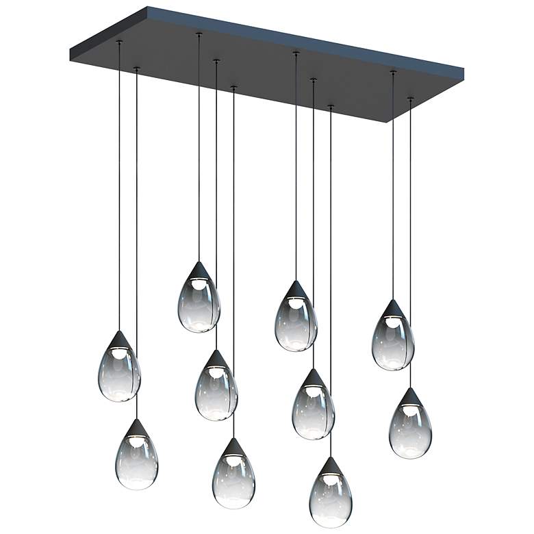 Image 2 Dewdrop 30 1/2" Wide Black LED Multi-Light Linear Pendant