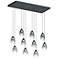 Dewdrop 30 1/2" Wide Black LED Multi-Light Linear Pendant