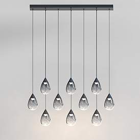 Image4 of Dewdrop 30 1/2" Wide Black LED Multi-Light Linear Pendant more views