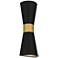 Dexter 19" High Matte Black and Gold LED Outdoor Wall Light