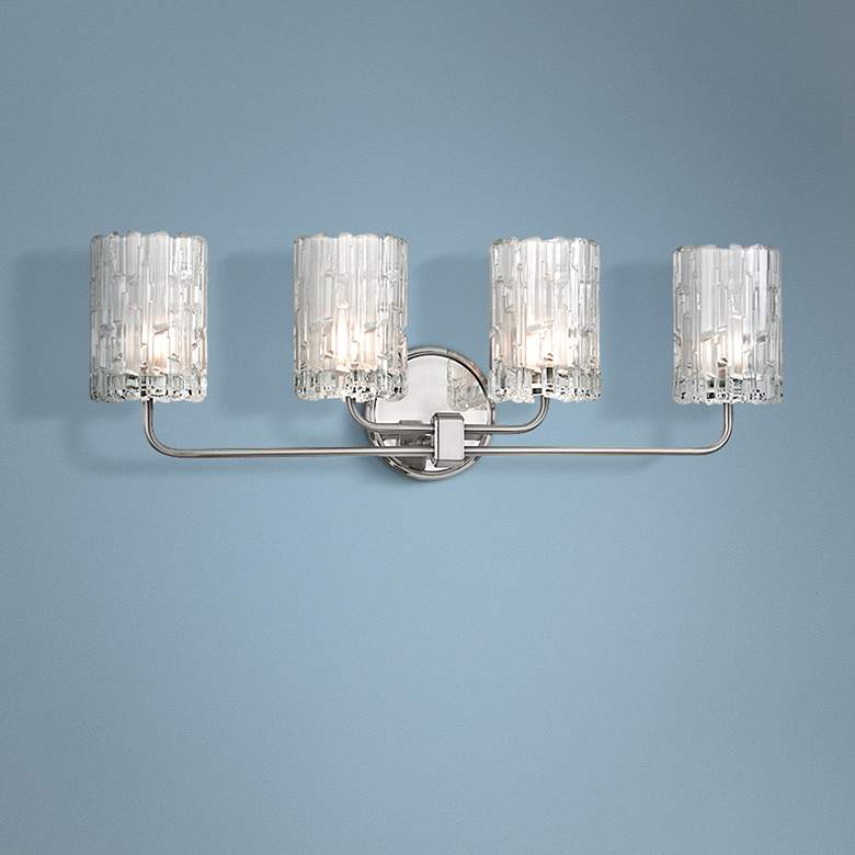 Image 1 Dexter 25 1/4"W 4-Light Satin Nickel Bath Light