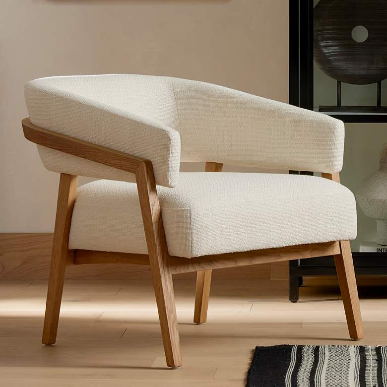 Image 2 Dexter Gibson White Fabric Accent Chair