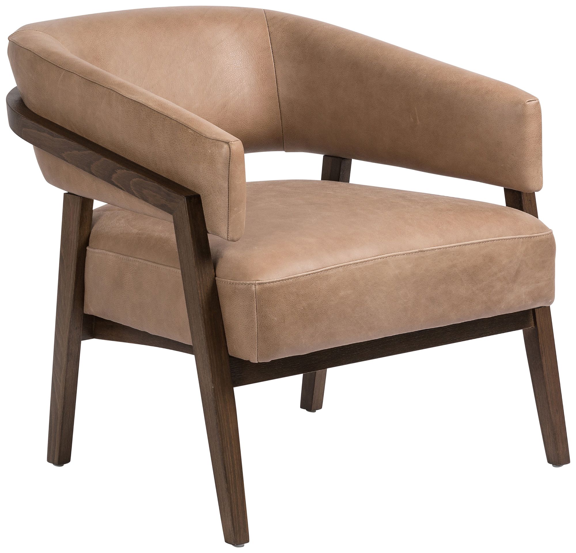 Top grain discount leather accent chair