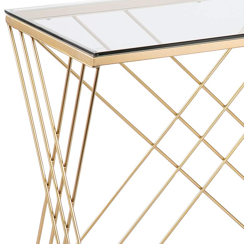 Image 3 Dezby 40" Wide Gold Metal Rectangular Writing Desk more views