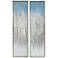 Dhalia 70.9" x 19.7" Blue & Silver Ombre Hand-Painted Framed 