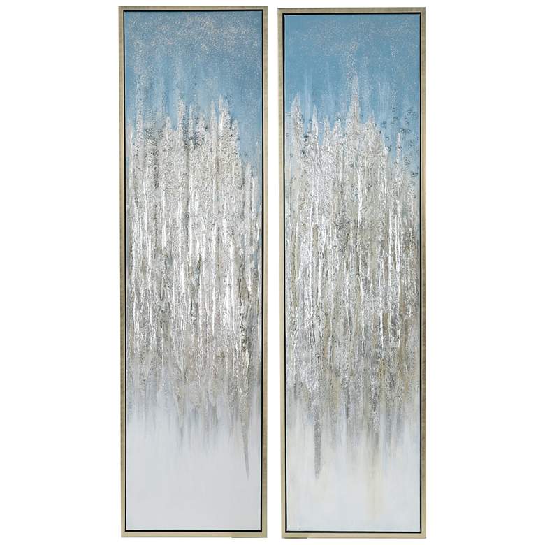 Image 1 Dhalia Ombre 71" High 2-Piece Framed Canvas Wall Art Set