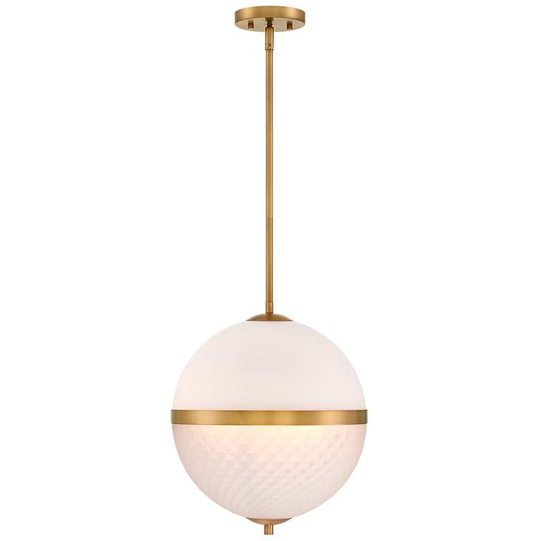 Image 2 Dia 14 in. 3-Light Old Satin Brass Modern Pendant Light