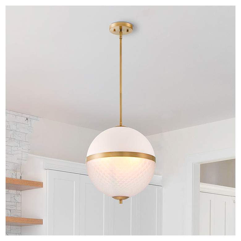 Image 1 Dia 14 in. 3-Light Old Satin Brass Modern Pendant Light