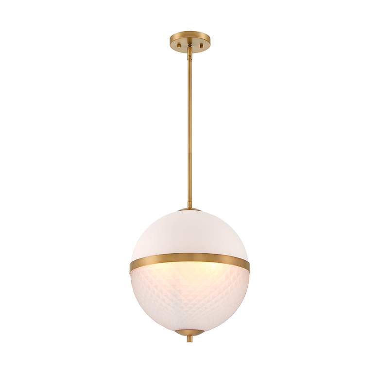 Image 5 Dia 14 in. 3-Light Old Satin Brass Modern Pendant Light more views