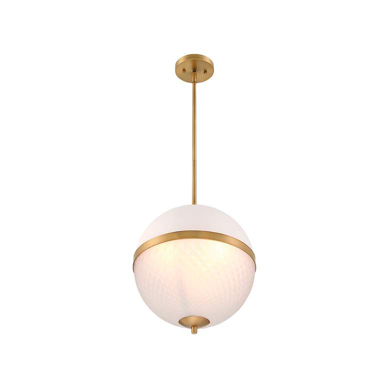 Image 6 Dia 14 in. 3-Light Old Satin Brass Modern Pendant Light more views