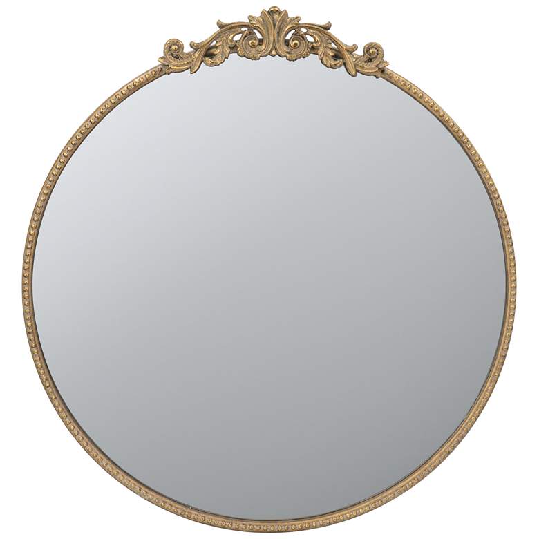 Image 1 Dia 30 x 32 Gold Round Mirror