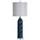 Diagonal 34 1/2" Modern Textured Turquoise Blue Ceramic Table Lamp