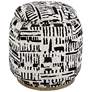 Dialogue Black and White Fabric Ottoman