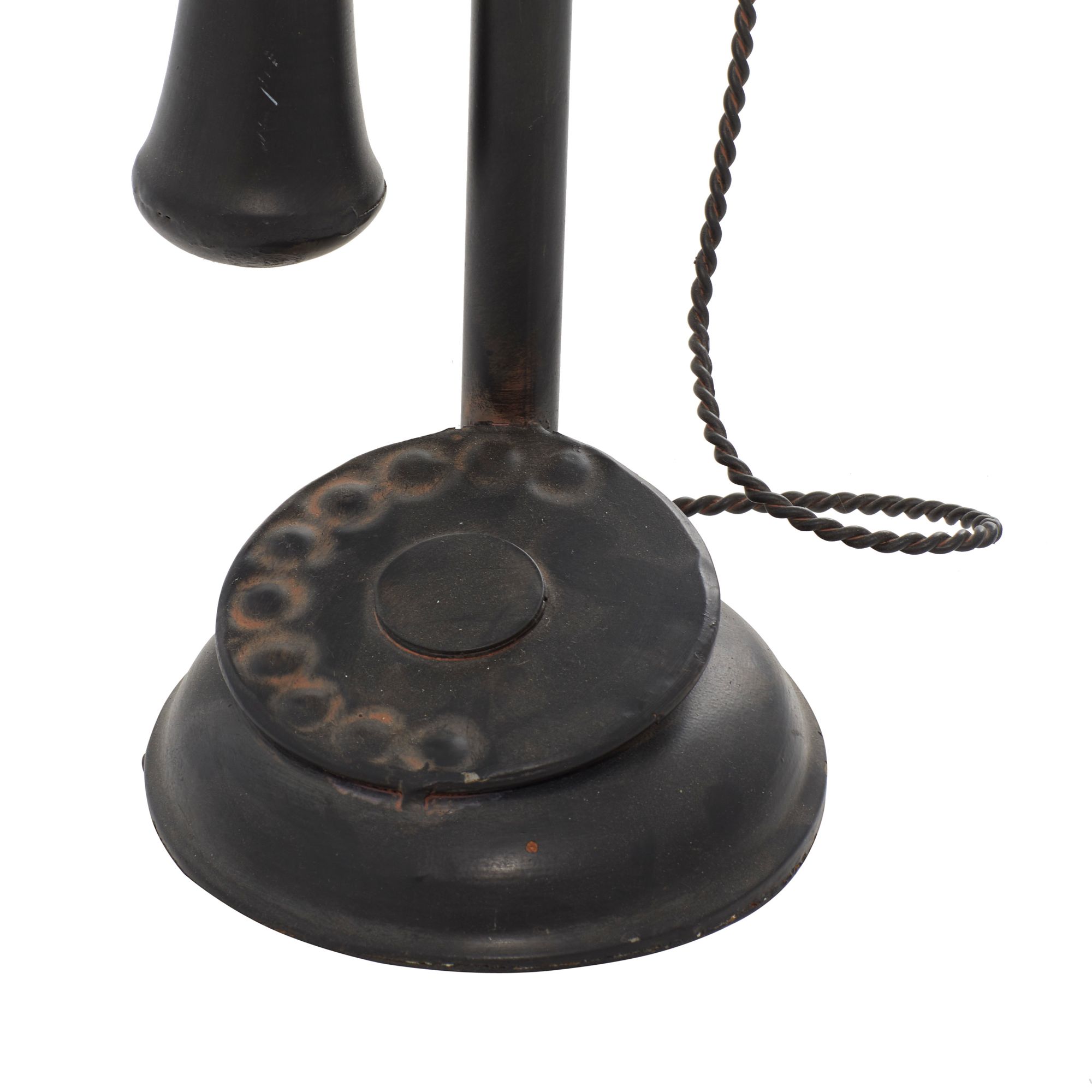Image 3 Dialup 13" High Black Metal Decorative Telephone Sculpture more views