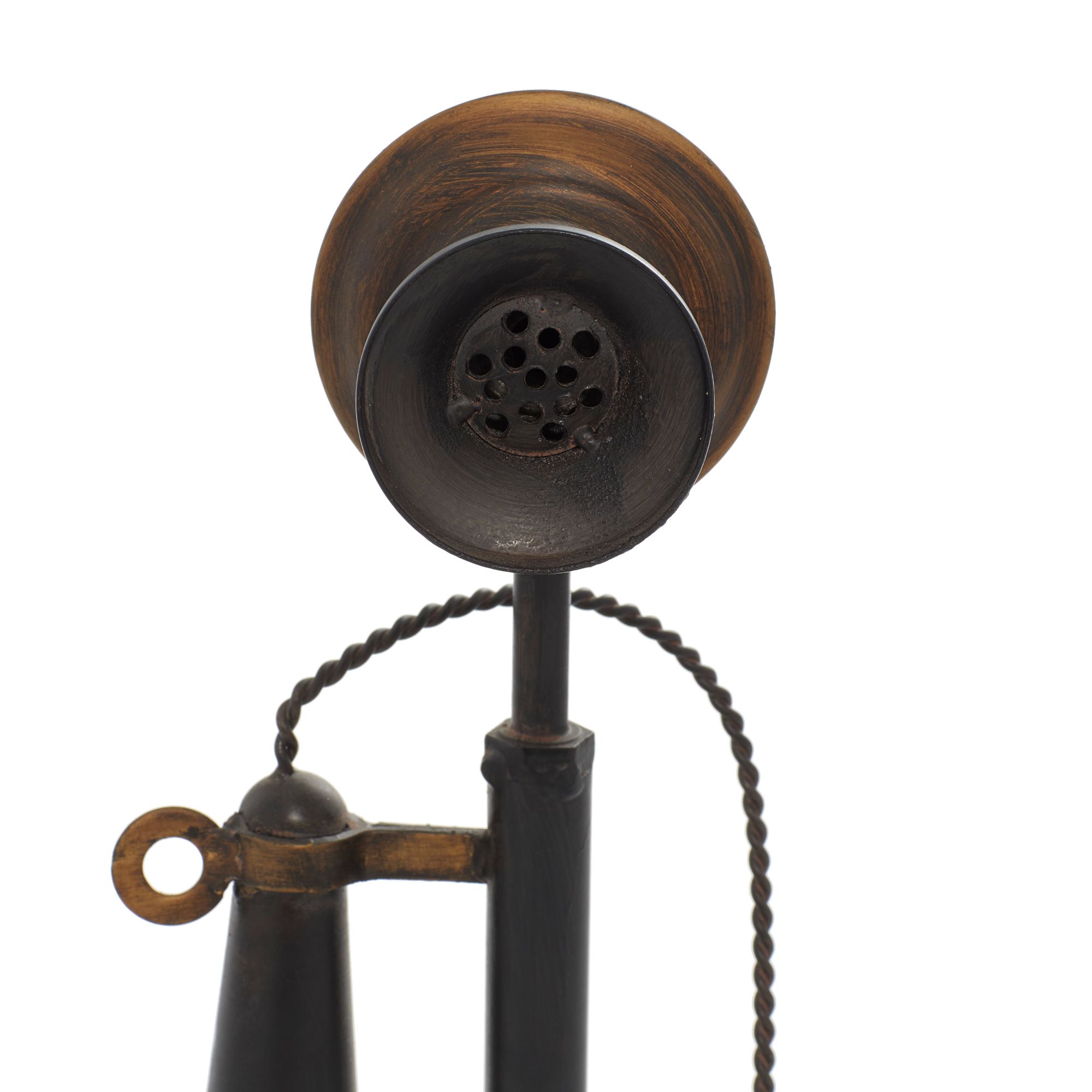 Image 4 Dialup 13" High Black Metal Decorative Telephone Sculpture more views