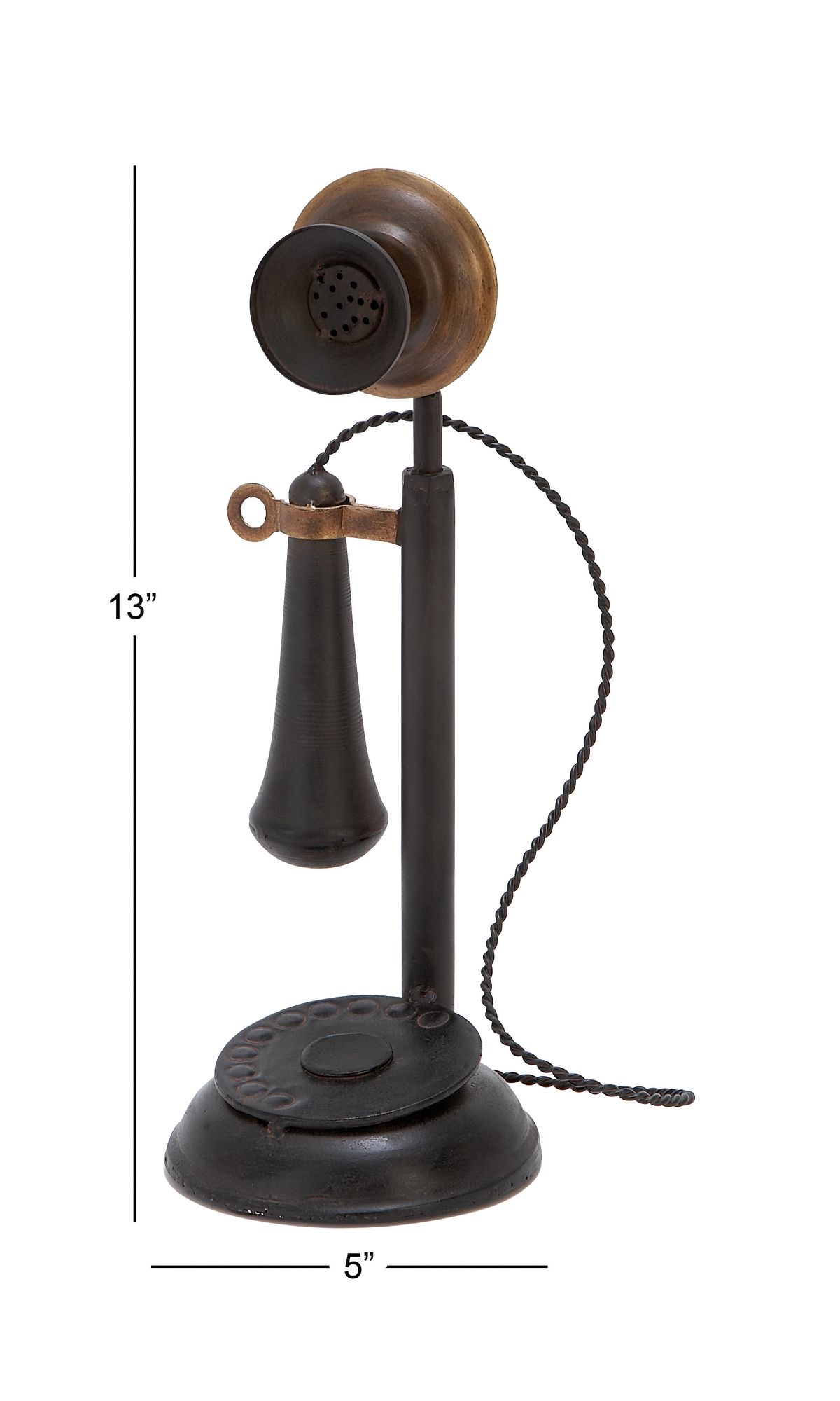Image 5 Dialup 13" High Black Metal Decorative Telephone Sculpture more views