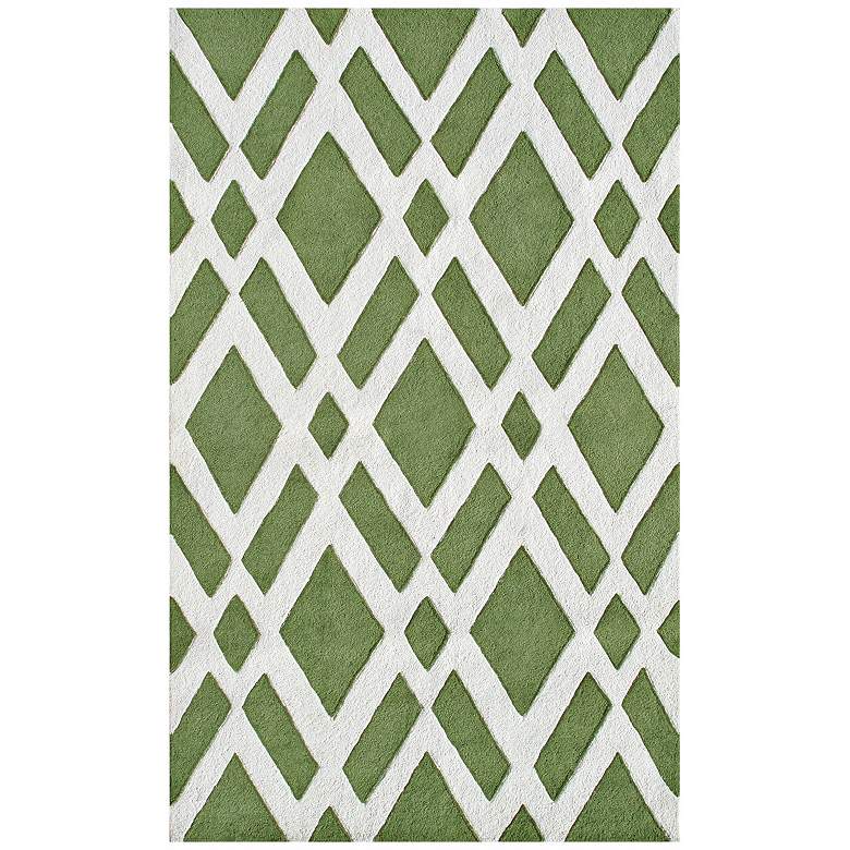 Image 1 Diamante Green Handmade Indoor/Outdoor Rug