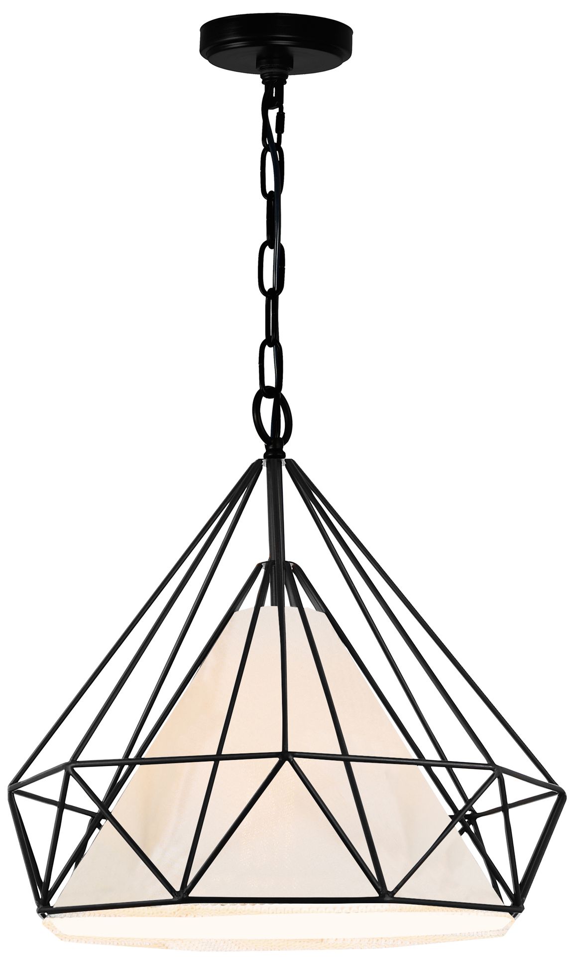 Diamond 1 Light 20in Black Down Pendant