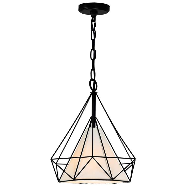 Image 1 Diamond 1 Light Down Pendant With Black Finish