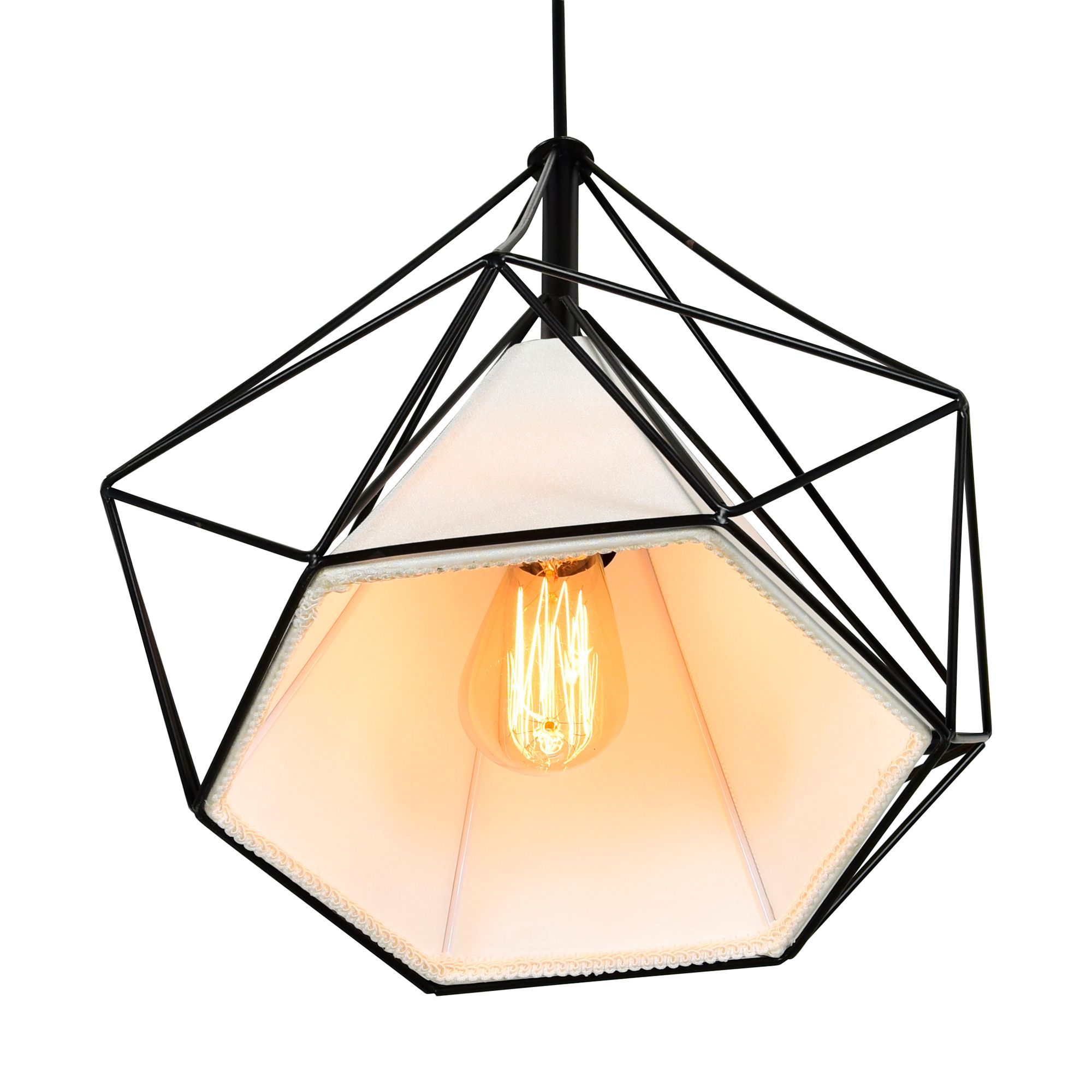 Image 4 Diamond 1 Light Down Pendant With Black Finish more views