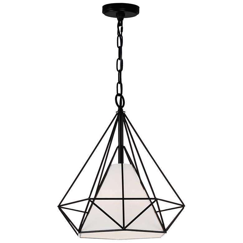 Image 1 Diamond 1 Light Down Pendant With Black Finish