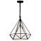 Diamond 1 Light Down Pendant With Black Finish