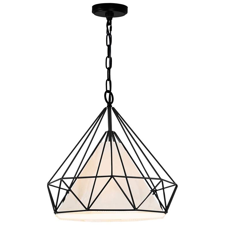 Image 1 Diamond 1 Light Down Pendant With Black Finish