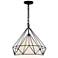 Diamond 1 Light Down Pendant With Black Finish