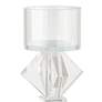 Diamond 11 1/2" High 2-Stack Shiny Clear Glass Pillar Candle Holder