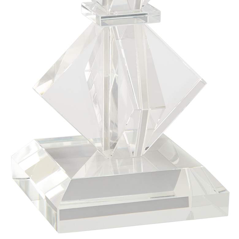 Image 3 Diamond 11 1/2 inch High 2-Stack Shiny Clear Glass Pillar Candle Holder more views