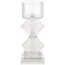 Diamond 11 1/2" High 2-Stack Shiny Clear Glass Pillar Candle Holder