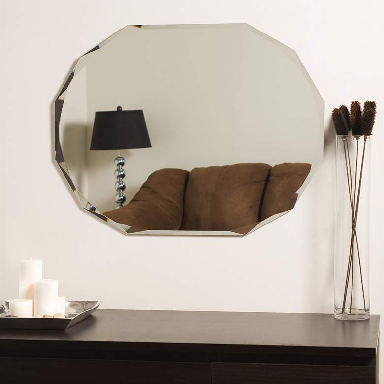 Image 2 Diamond 23 1/2 inch x 31 1/2 inch Octagon Frameless Wall Mirror more views