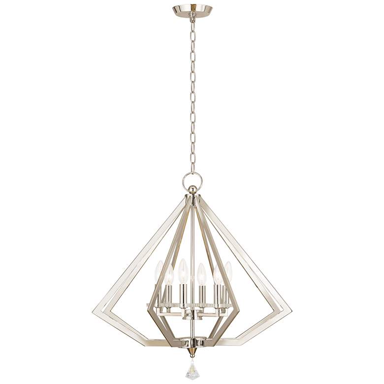 Image 4 Diamond 25 inch Wide Polished Nickel 6-Light Chandelier more views