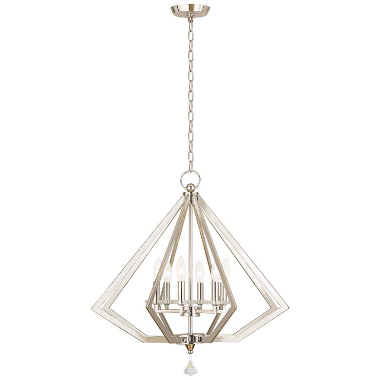 Image 4 Diamond 25" Wide Polished Nickel 6-Light Chandelier more views