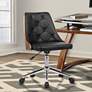 Diamond Black Faux Leather Swivel Button Tufted Office Chair