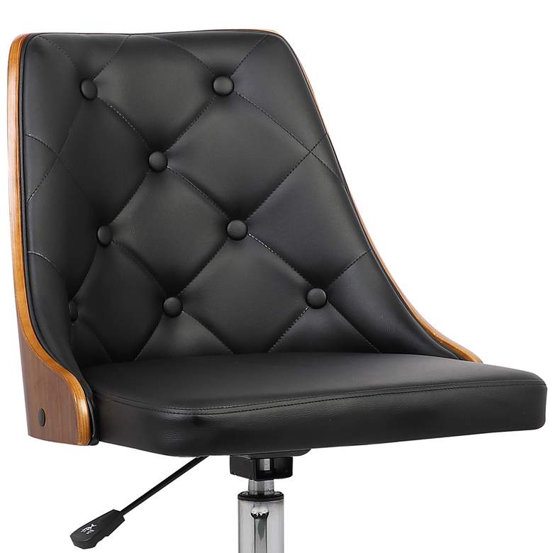 Image 3 Diamond Black Faux Leather Swivel Button Tufted Office Chair more views