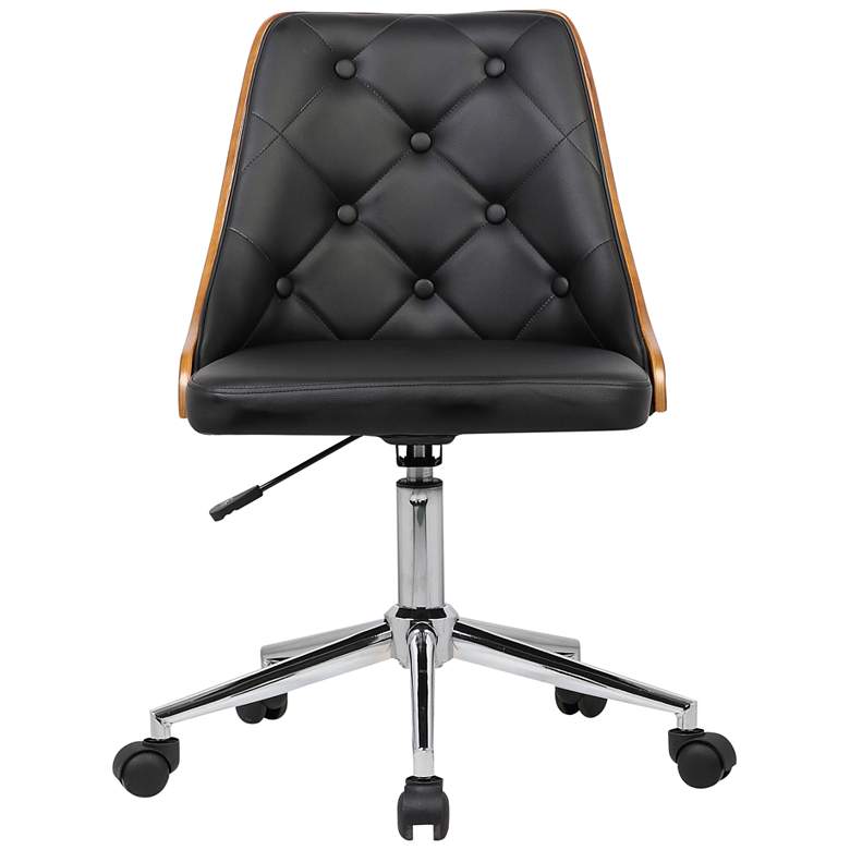 Image 6 Diamond Black Faux Leather Swivel Button Tufted Office Chair more views