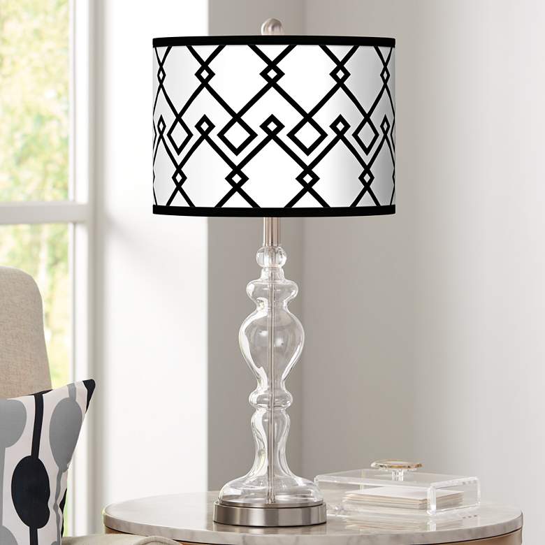 Image 1 Diamond Chain Giclee Apothecary Clear Glass Table Lamp