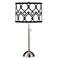 Diamond Chain Giclee Brushed Nickel Table Lamp