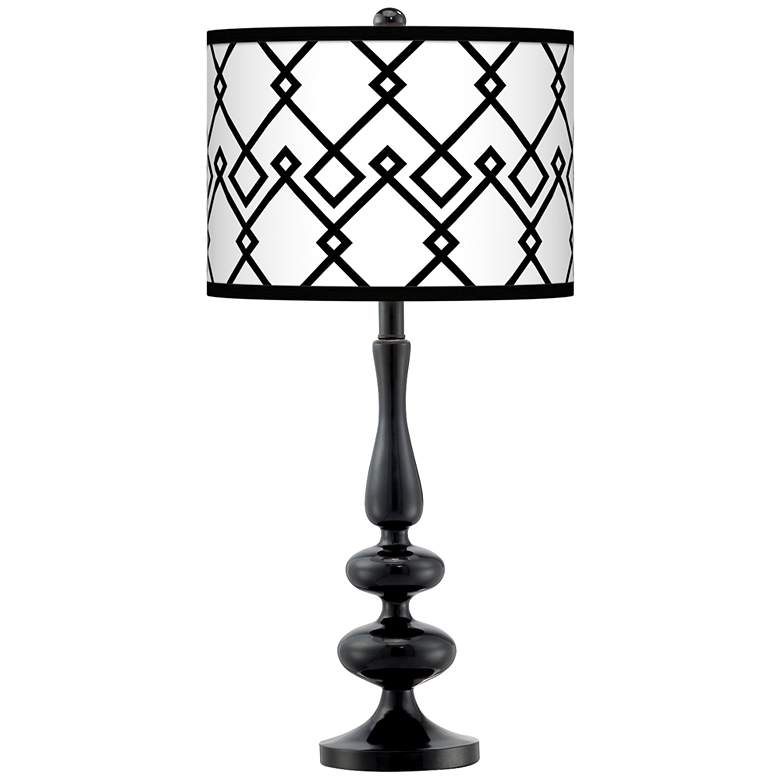 Image 1 Diamond Chain Giclee Paley Black Table Lamp