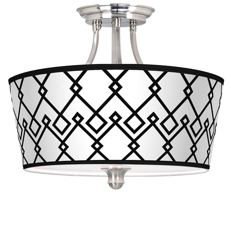 Image 1 Diamond Chain Tapered Drum Giclee Ceiling Light