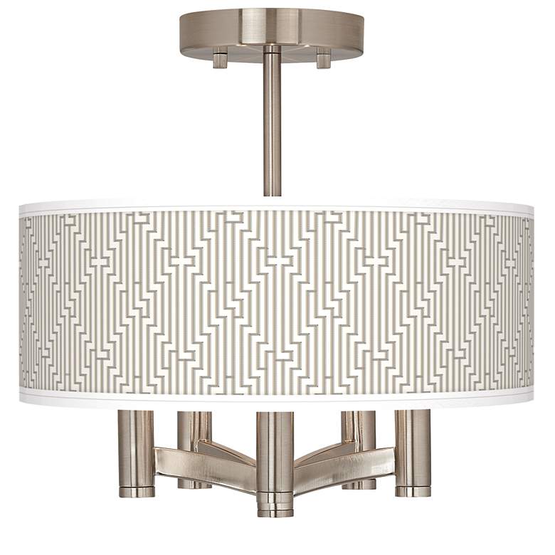 Image 1 Diamond Maze Ava 5-Light Nickel Ceiling Light