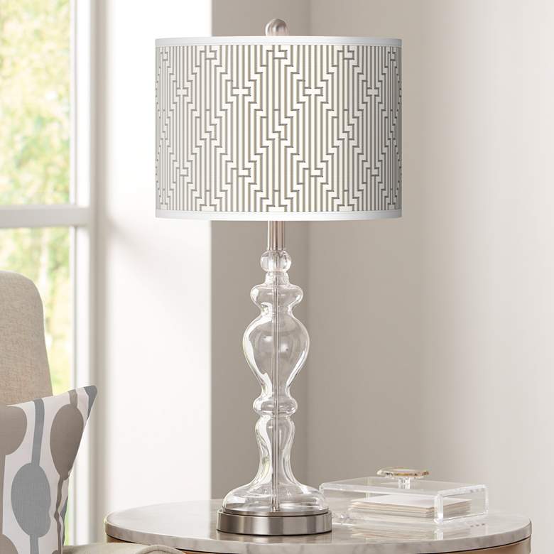 Image 1 Diamond Maze Giclee Apothecary Clear Glass Table Lamp