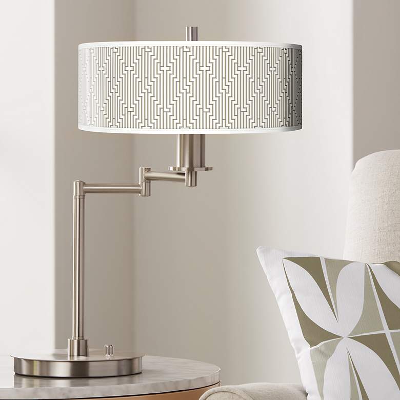 Image 1 Diamond Maze Giclee Modern Adjustable Swing Arm LED Desk Lamp