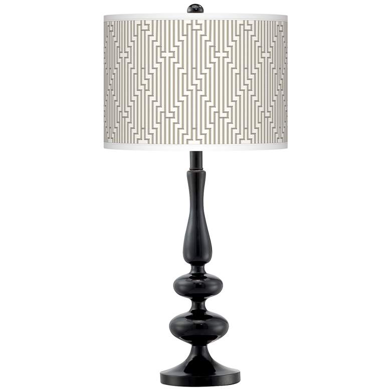 Image 1 Diamond Maze Giclee Paley Black Table Lamp