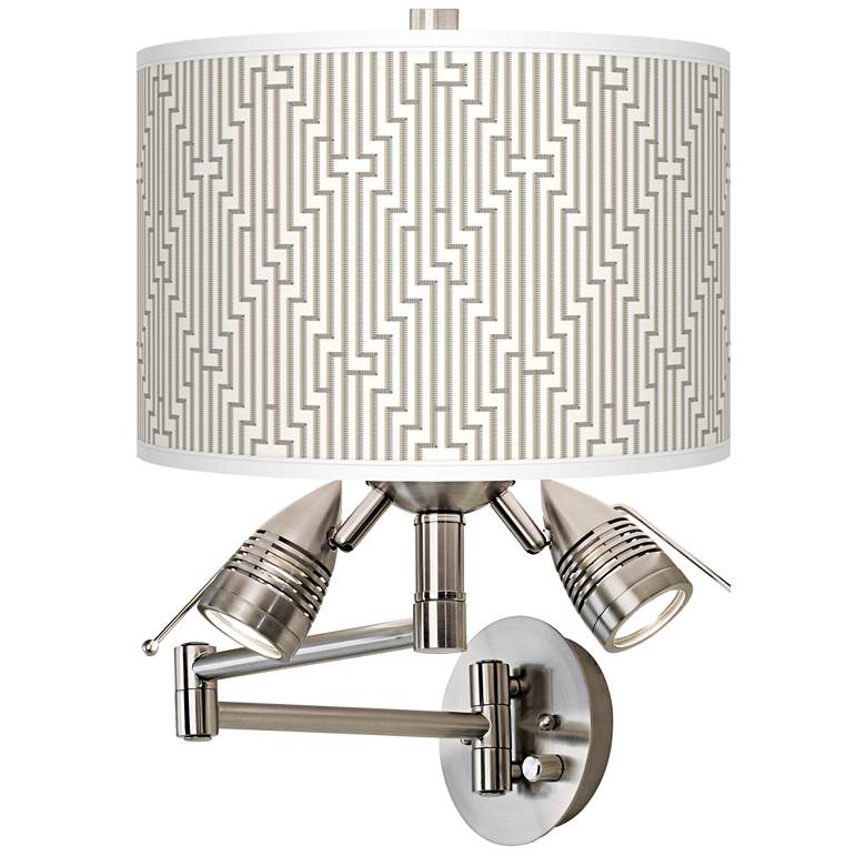 Image 1 Diamond Maze Giclee Plug-In Swing Arm Wall Lamp