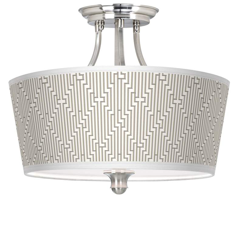 Image 1 Diamond Maze Tapered Drum Giclee Ceiling Light